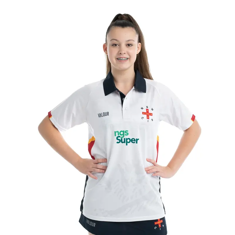 Nsw Cis White Numbered Cricket/Softball Rep Polo 1
