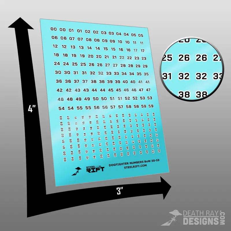 Number Decals- Dogfighter Black On White 59 1