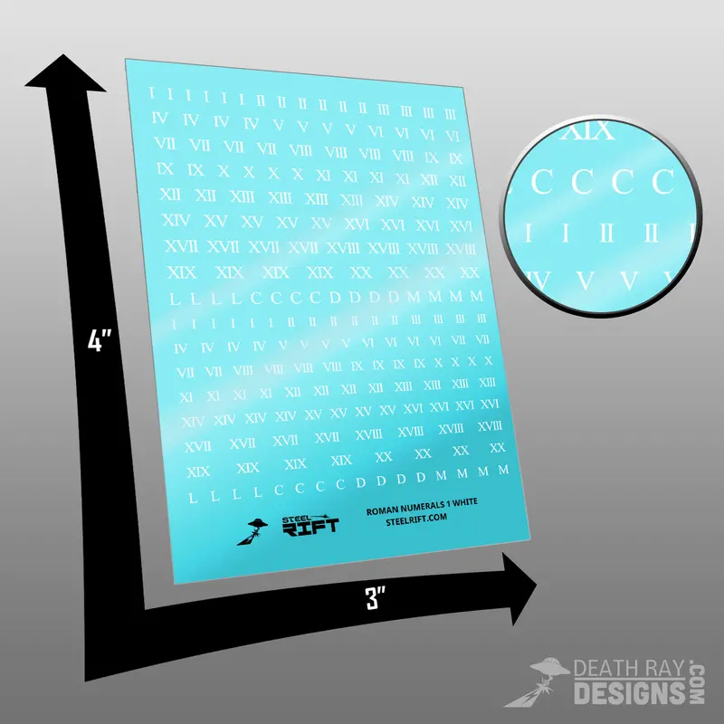 Number Decals- Roman Numerals 1 White 1