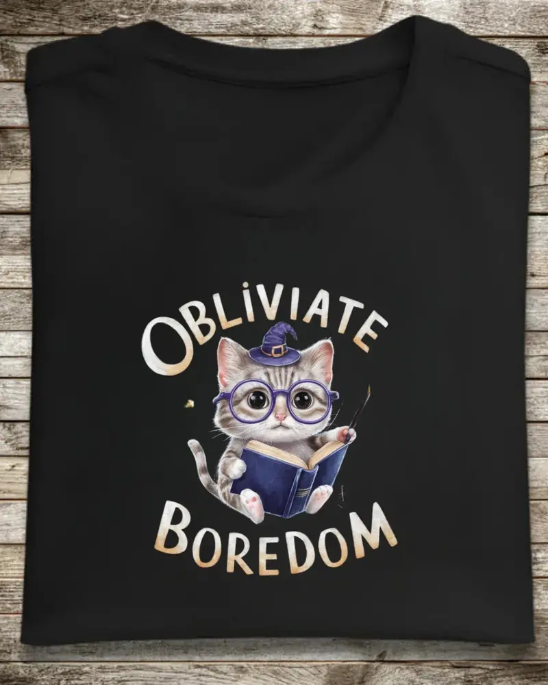 Oblivate Boredom Booklover Cotton T-Shirt 1