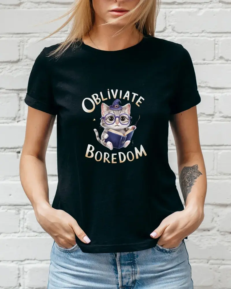 Oblivate Boredom Booklover Cotton T-Shirt 3