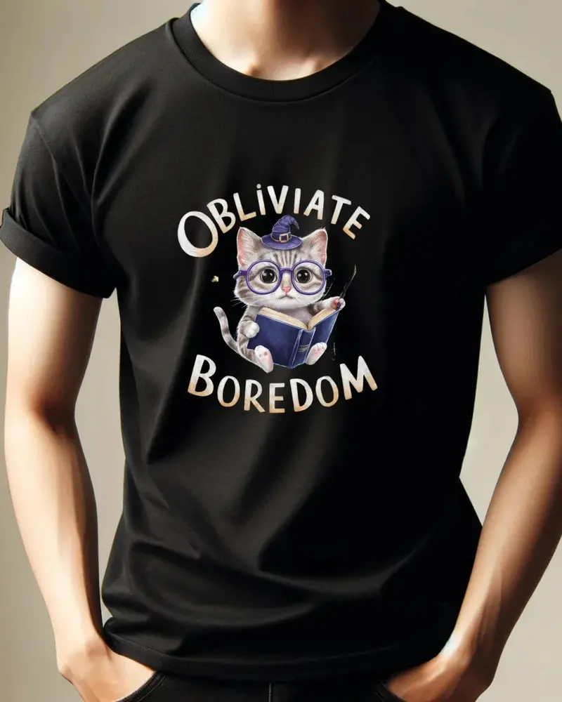 Oblivate Boredom Booklover Cotton T-Shirt 4
