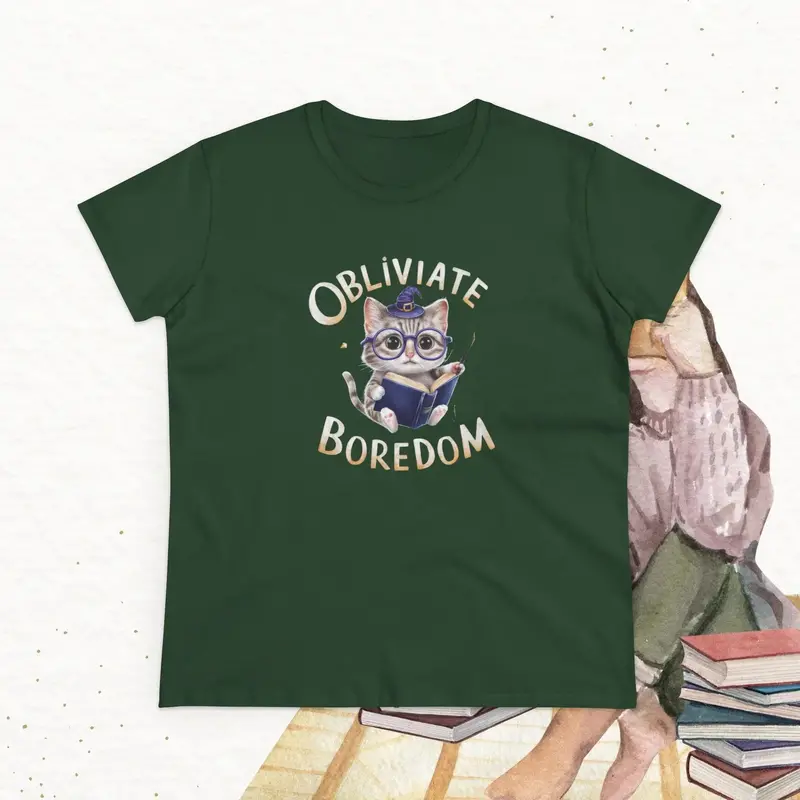 Obliviate Boredom Book Lovers Cotton Women T-Shirt 15