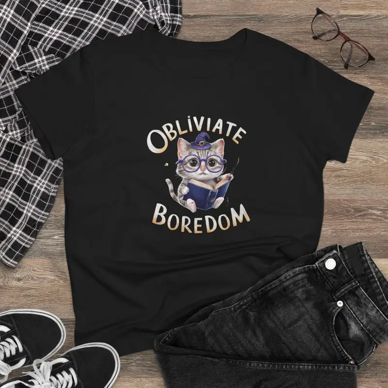Obliviate Boredom Book Lovers Cotton Women T-Shirt 3