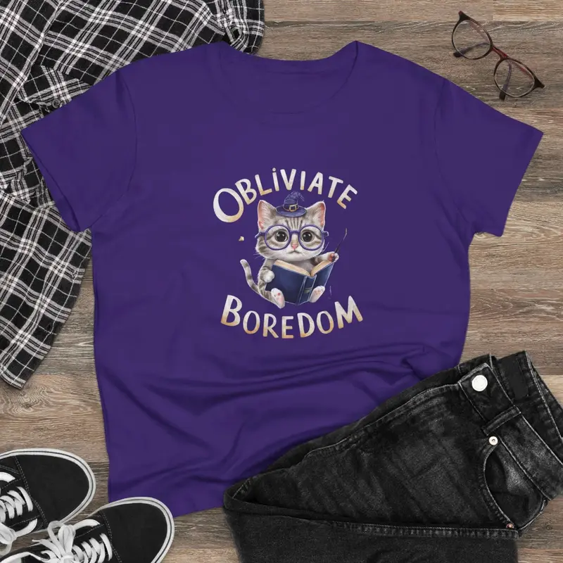 Obliviate Boredom Book Lovers Cotton Women T-Shirt 5
