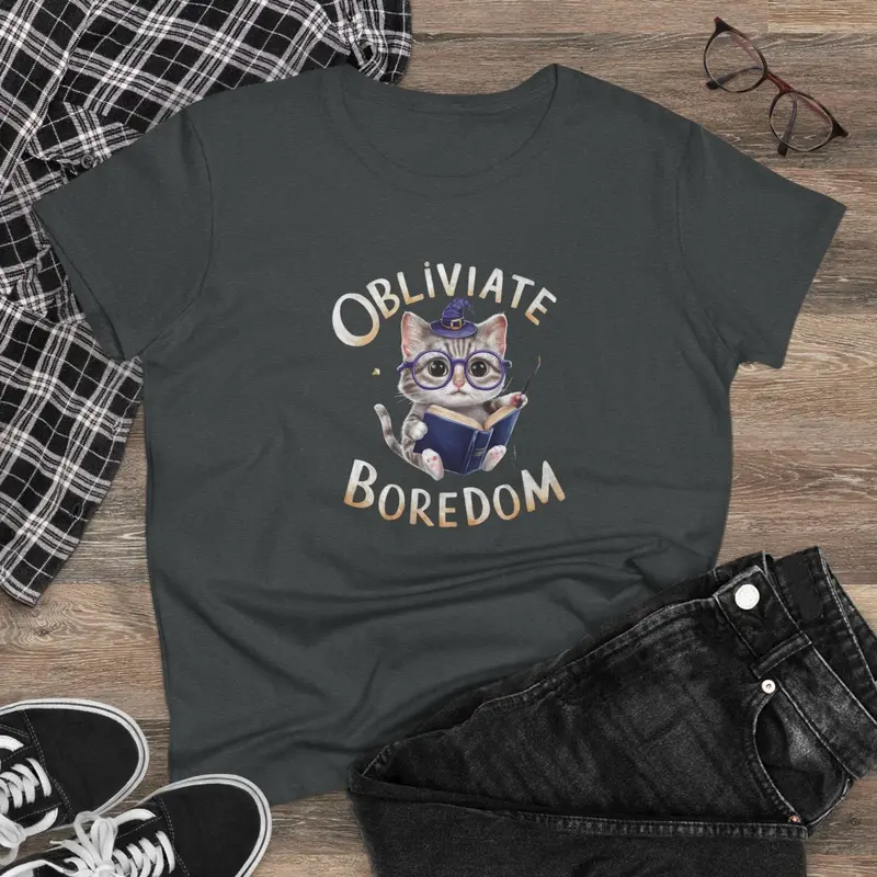 Obliviate Boredom Book Lovers Cotton Women T-Shirt 5
