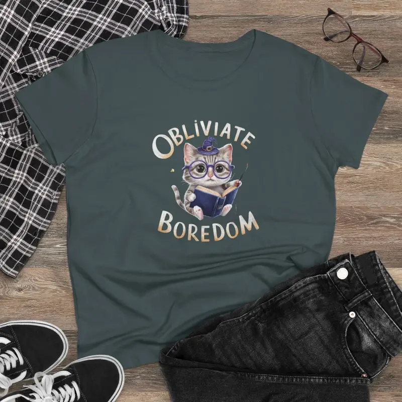 Obliviate Boredom Book Lovers Cotton Women T-Shirt 6