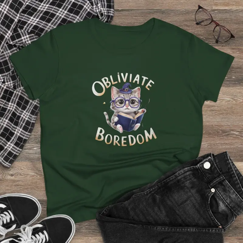 Obliviate Boredom Book Lovers Cotton Women T-Shirt 7