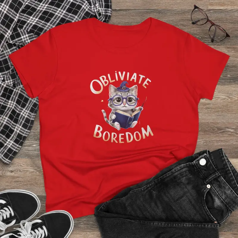 Obliviate Boredom Book Lovers Cotton Women T-Shirt 8