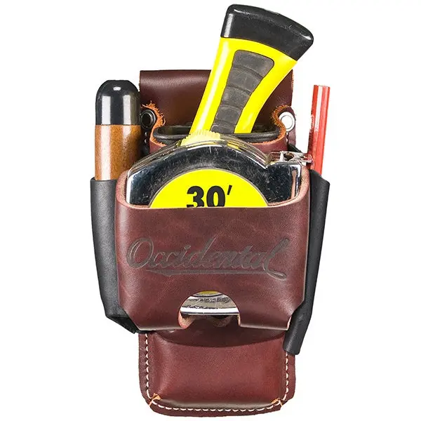 Occidental Leather Belt Worn 4 In 1 Tape/Tool Holder #5522 1