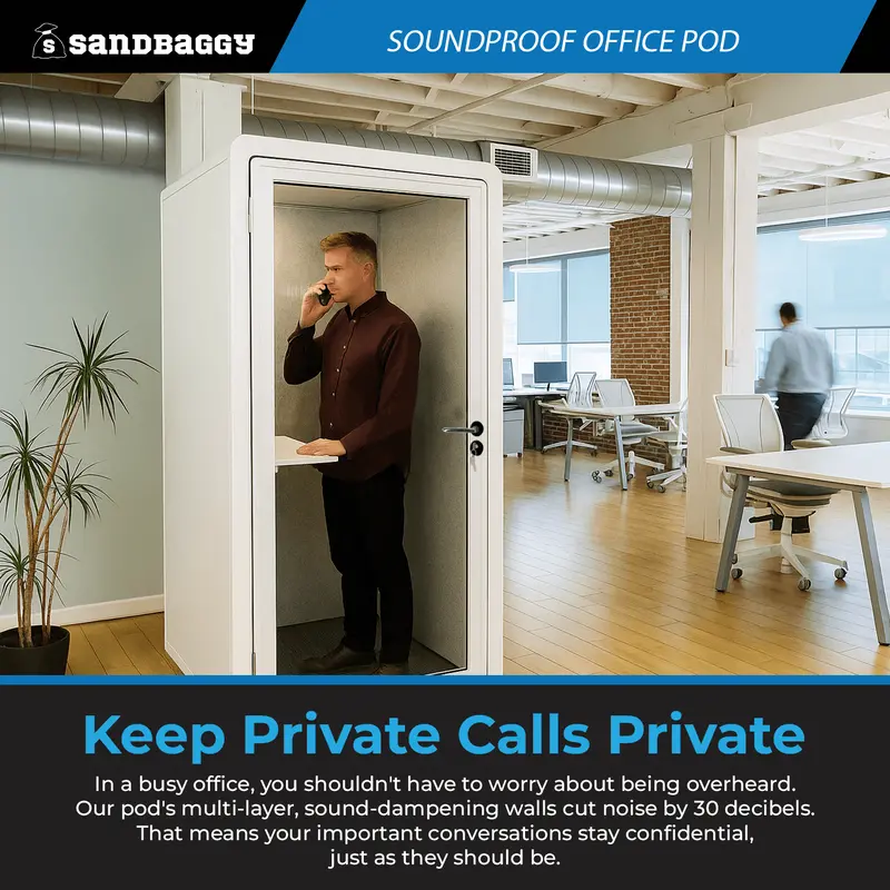Office Phone Booth | 30Db Soundproof Privacy Pod For Work 5