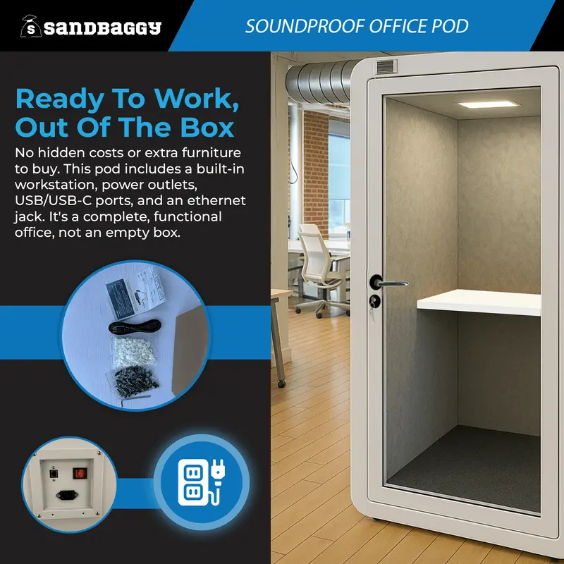 Office Phone Booth | 30Db Soundproof Privacy Pod For Work 6