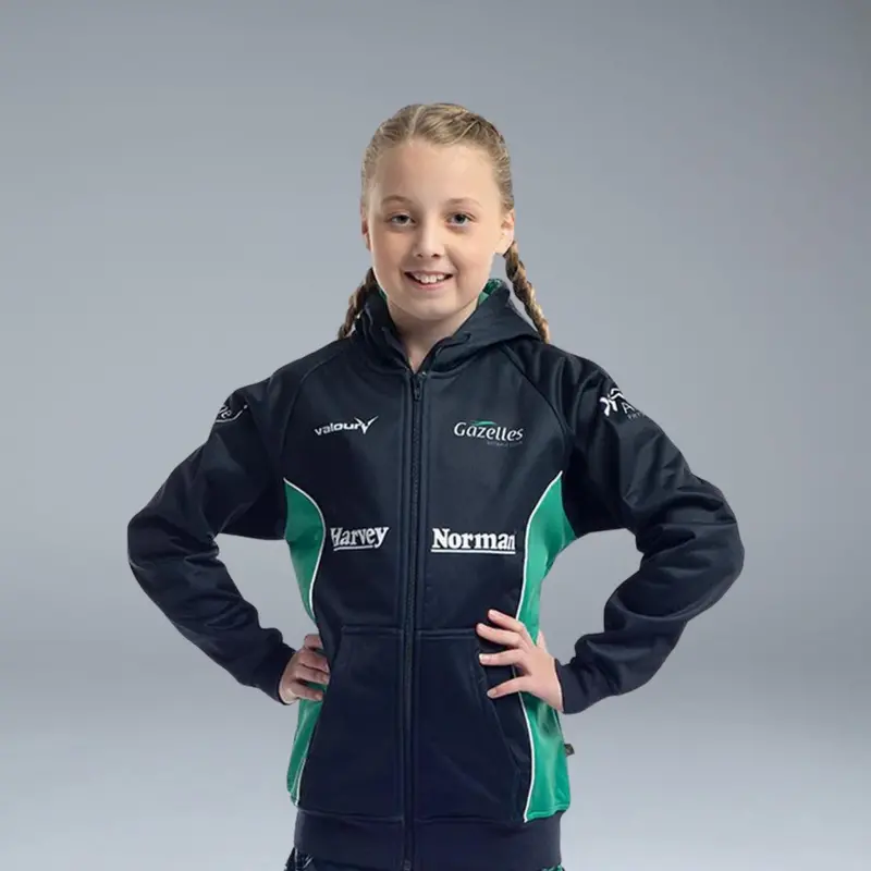 Old Gazelles Netball Club Zip Front Hoodie 8