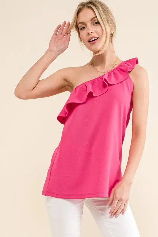 One Shoulder Sleeveless Tank Top 1