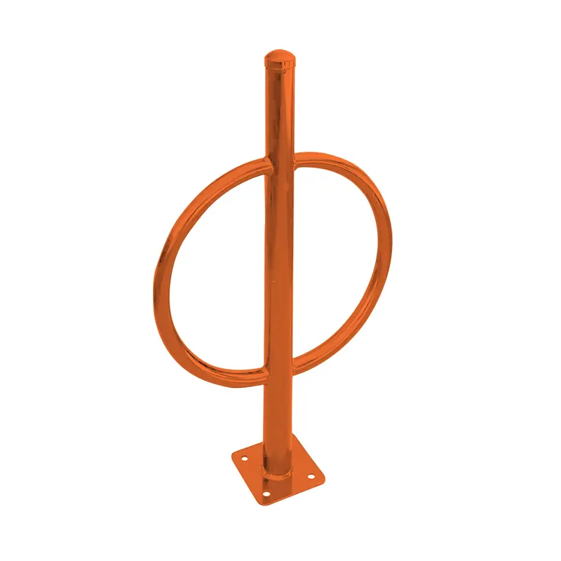 Orange Commercial Post And Ring Bike Rack - Surface Mount (2 Bike Capacity) 1