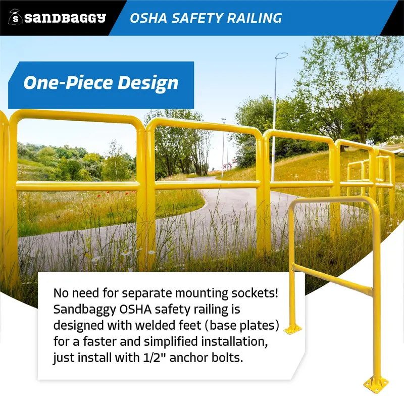Osha Industrial Safety Railing (36" L X 42" H) - Yellow Guardrail 4
