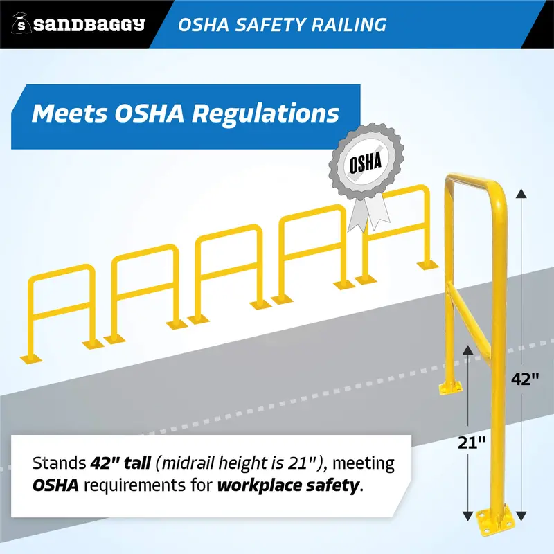 Osha Industrial Safety Railing (36" L X 42" H) - Yellow Guardrail 6