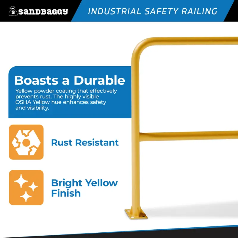 Osha Industrial Safety Railing (96" L X 42" H) - Yellow Guardrail 4