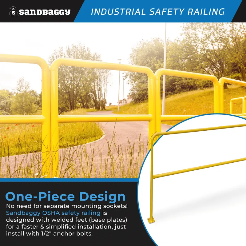 Osha Industrial Safety Railing (96" L X 42" H) - Yellow Guardrail 5