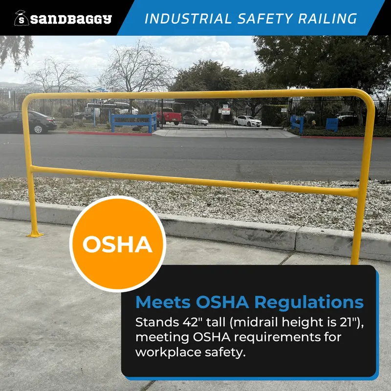 Osha Industrial Safety Railing (96" L X 42" H) - Yellow Guardrail 6