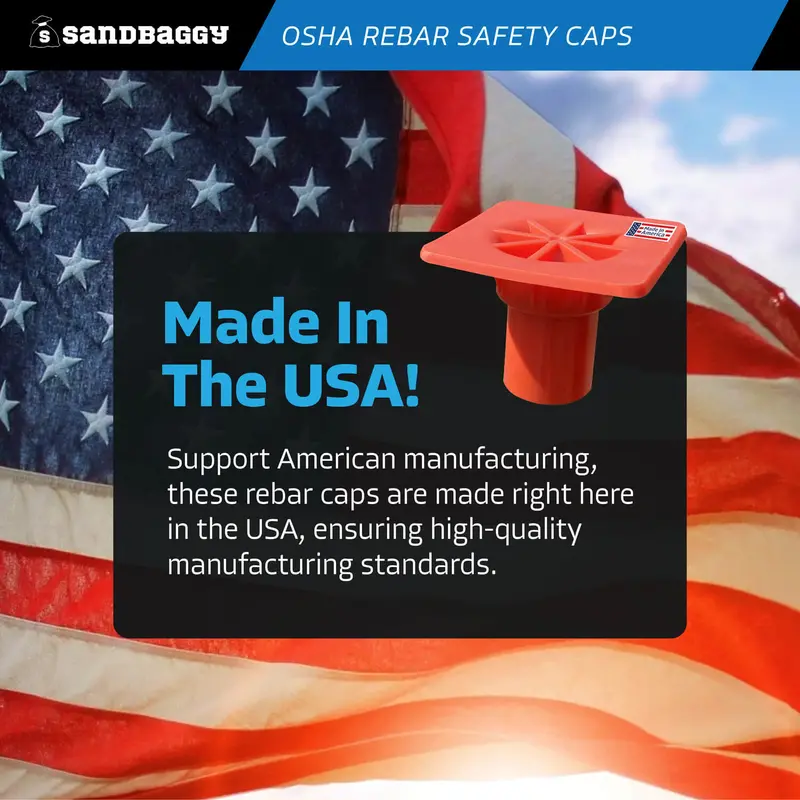 Osha Rebar Safety Caps (Impalement Protection) | Rebar #3 - #8 | T-Post Caps (Made In The Usa) 3