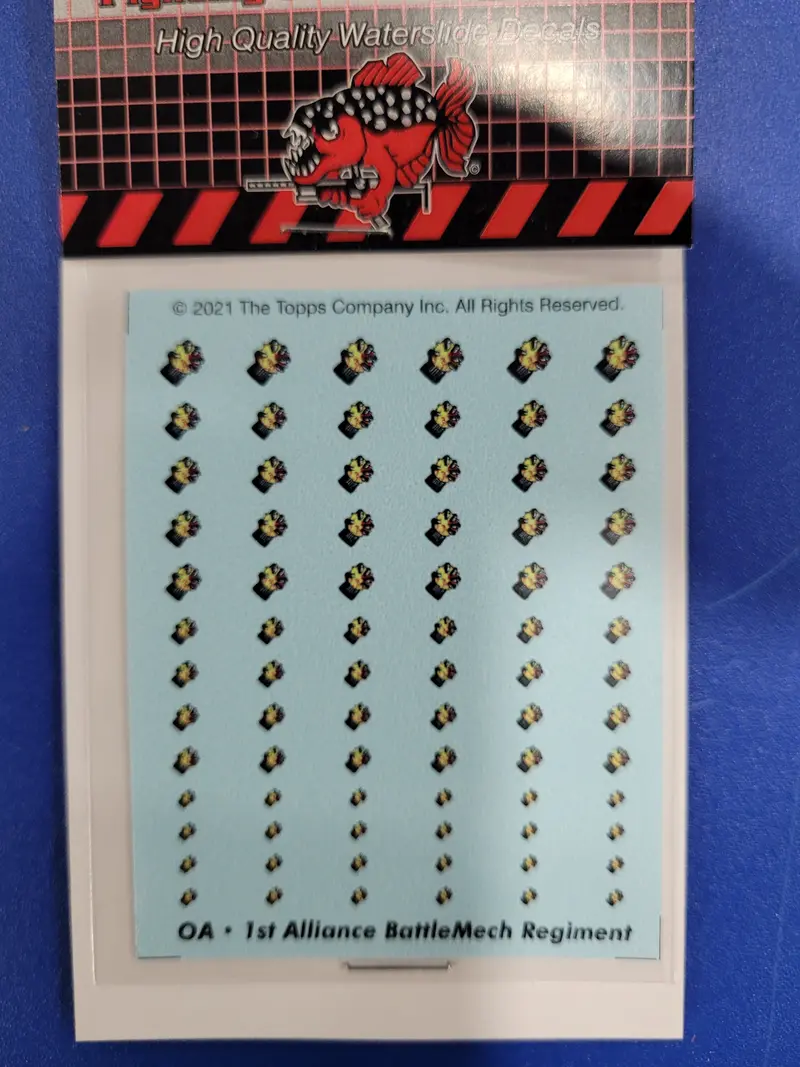 Outworlds Alliance- 1St Alliance Battlemech Regiment Decals 1