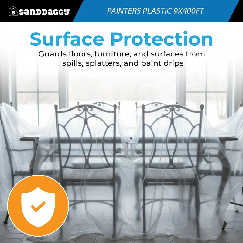 Painters Plastic Sheeting – 9 Ft X 400 Ft Clear Hdpe (0.31 Mil), Made In Usa 4