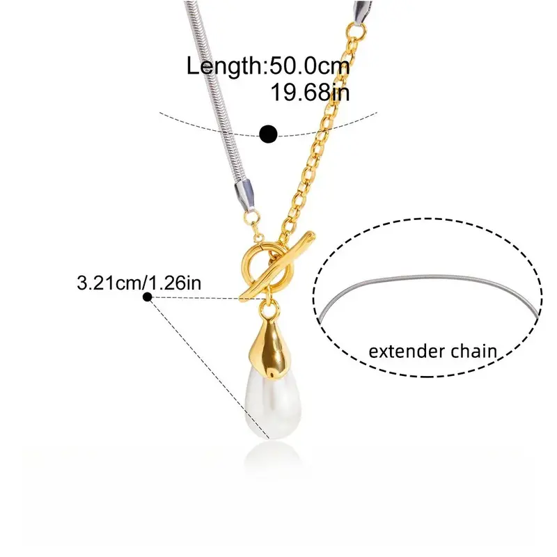 Pearl Sweater Chain, A Luxurious And High-End Titanium Steel Necklace. 1