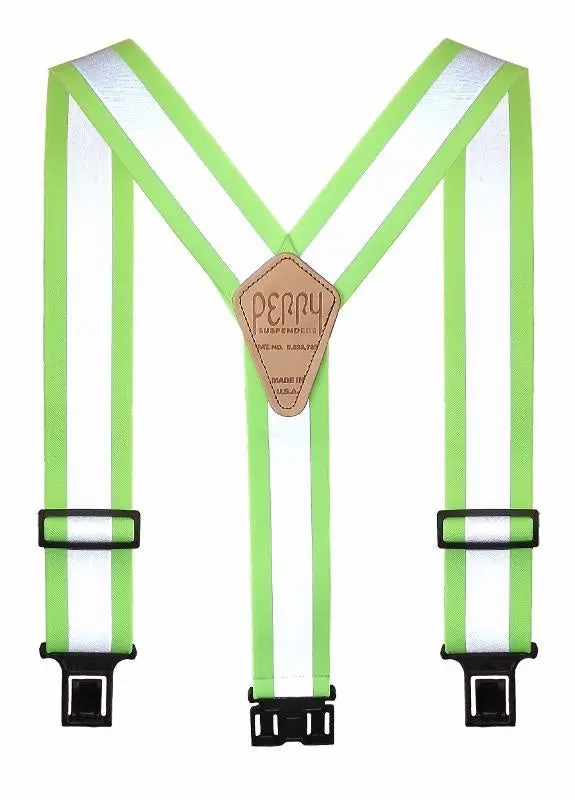 Perry Hi-Viz Lime Suspenders With Reflective Stripes 1