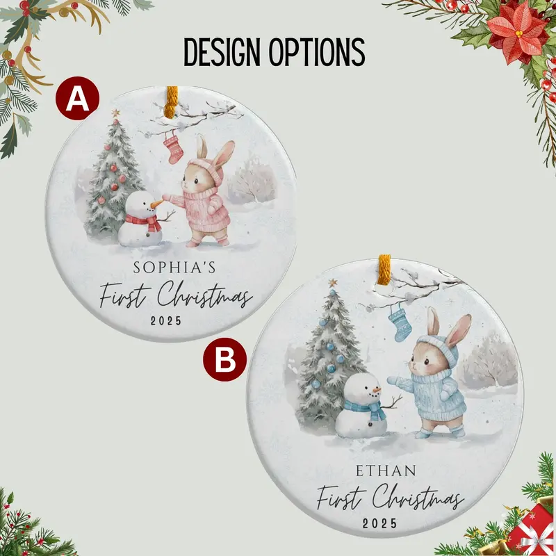 Personalized Baby’S First Christmas Ornament, Custom Newborn Keepsake Gift, Baby Girl Or Boy Gift, Baby Girl Ornament 3