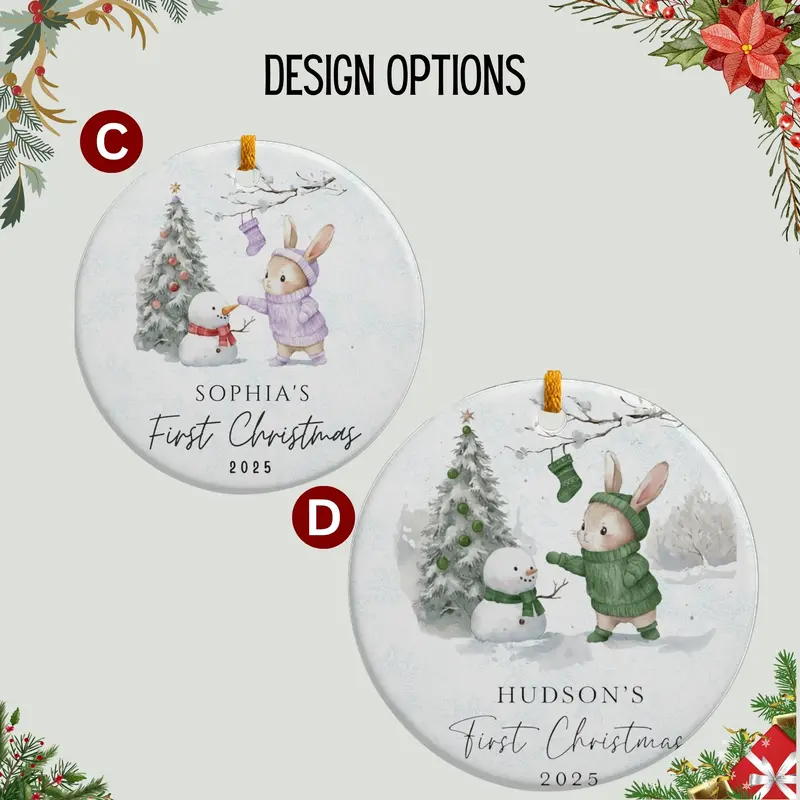 Personalized Baby’S First Christmas Ornament, Custom Newborn Keepsake Gift, Baby Girl Or Boy Gift, Baby Girl Ornament 4