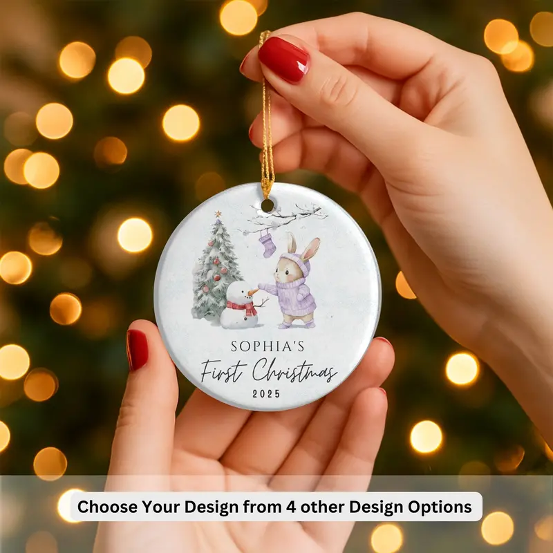 Personalized Baby’S First Christmas Ornament, Custom Newborn Keepsake Gift, Baby Girl Or Boy Gift, Baby Girl Ornament 7