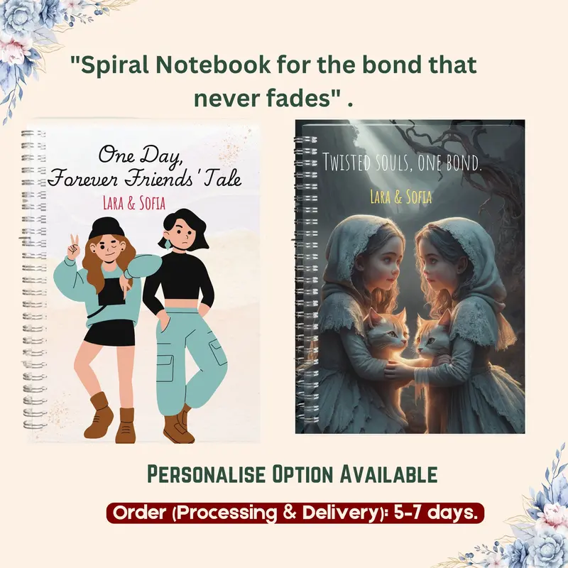Personalized Bestie Spiral Notebook, Custom Best Friend Gift, Bff Birthday Present, Friendship Notebook, Gift For Bestie 5