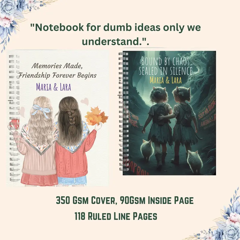 Personalized Bestie Spiral Notebook, Custom Best Friend Gift, Bff Birthday Present, Friendship Notebook, Gift For Bestie 6
