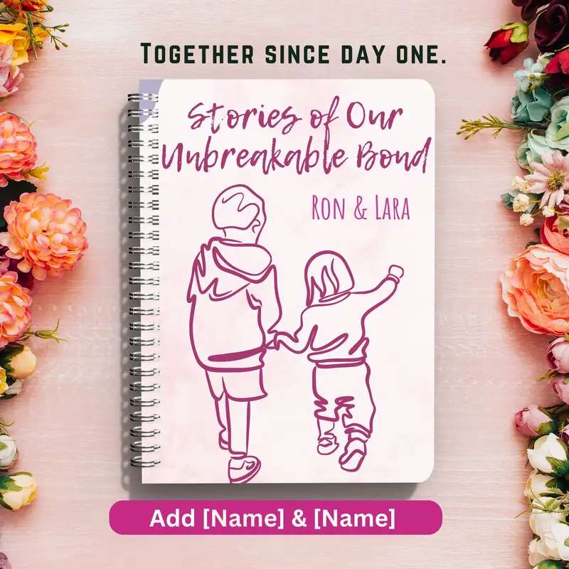 Personalized Brother Spiral Notebook Journal With Pocket | Unique Brother Gift | Custom Family Gift | Custom Boyfriend Gift Gift 2