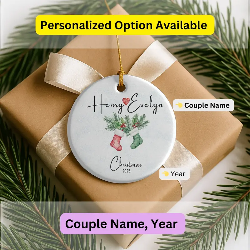 Personalized Couple Christmas Ornament 2025, Together Ornament , Couple Ornament, New Couple Keepsake, Christmas Gift For Couple 2
