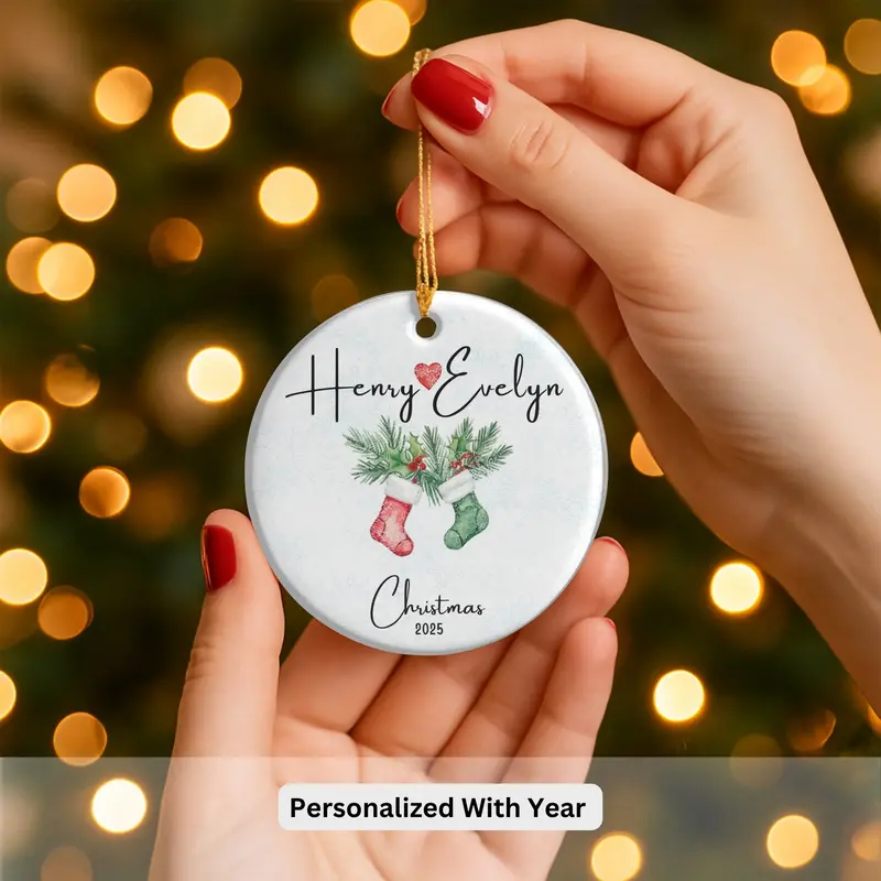 Personalized Couple Christmas Ornament 2025, Together Ornament , Couple Ornament, New Couple Keepsake, Christmas Gift For Couple 6