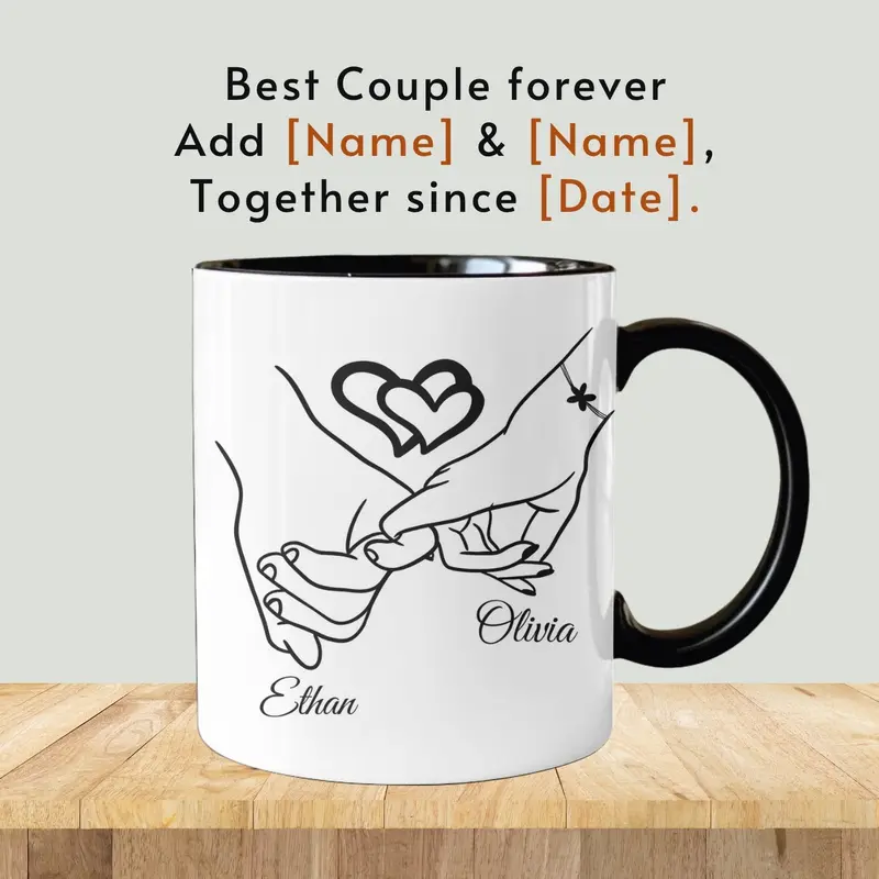 Personalized Couple Mugs Anniversary Gift, Anniversary Mr And Mrs Mugs, Personalized Photo Mug For Couple ,Engagement Gifts For Couple. 3