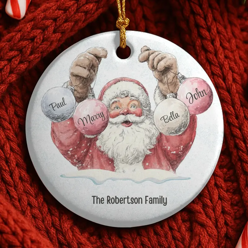 Personalized Family Ornament, Christmas Gift For Family, Family With Names, Christmas Ornament, Custom Family Gift, Santa Ornament 1