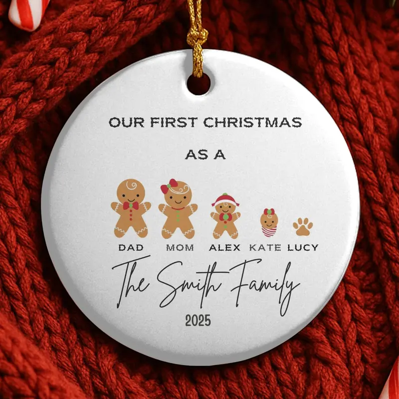Personalized Family Ornament, Christmas Gift For Family, Family With Names, Christmas Ornament, Custom Family Keepsake, Family 2025 1