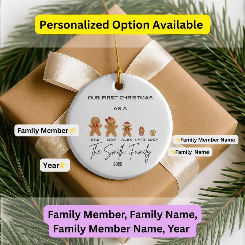 Personalized Family Ornament, Christmas Gift For Family, Family With Names, Christmas Ornament, Custom Family Keepsake, Family 2025 2