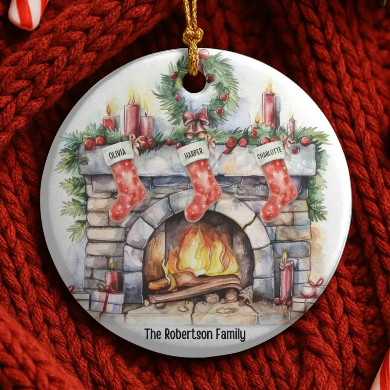 Personalized Family Ornament, Christmas Gift For Family, Family With Names, Christmas Ornament, Socks Ornament, Custom Family Gift 1