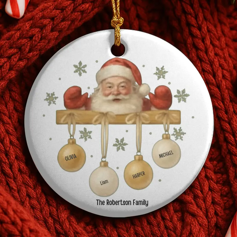 Personalized Family Ornament,Santa Ornament , Christmas Gift For Family, Family With Names, Christmas Ornament, Custom Family Gift. 1