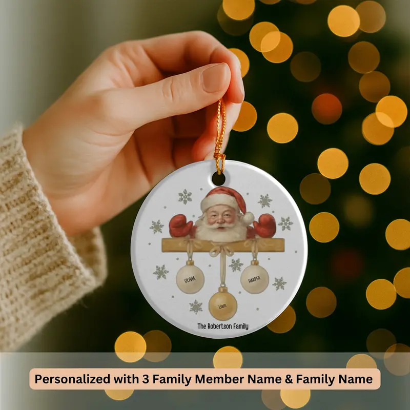 Personalized Family Ornament,Santa Ornament , Christmas Gift For Family, Family With Names, Christmas Ornament, Custom Family Gift. 3