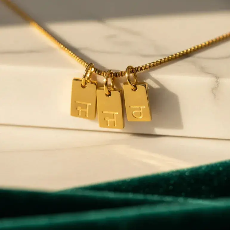 Personalized Letter And Symbol Necklace (Supports 1-3 Symbol Plaques) 1