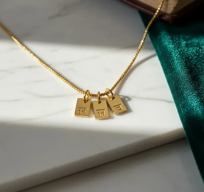 Personalized Letter And Symbol Necklace (Supports 1-3 Symbol Plaques) 10