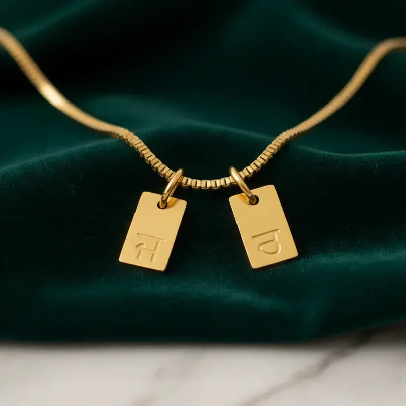 Personalized Letter And Symbol Necklace (Supports 1-3 Symbol Plaques) 2