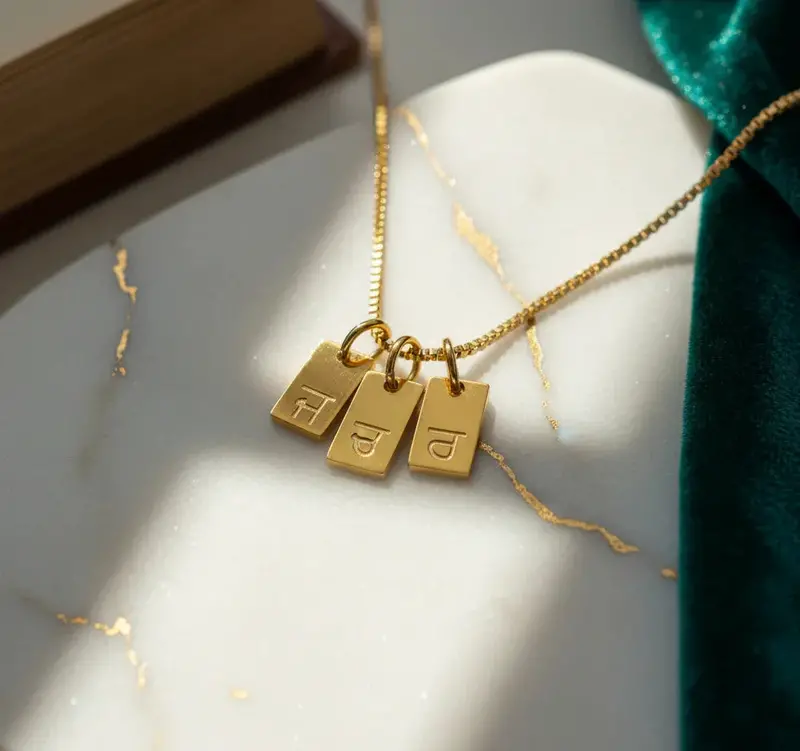 Personalized Letter And Symbol Necklace (Supports 1-3 Symbol Plaques) 3