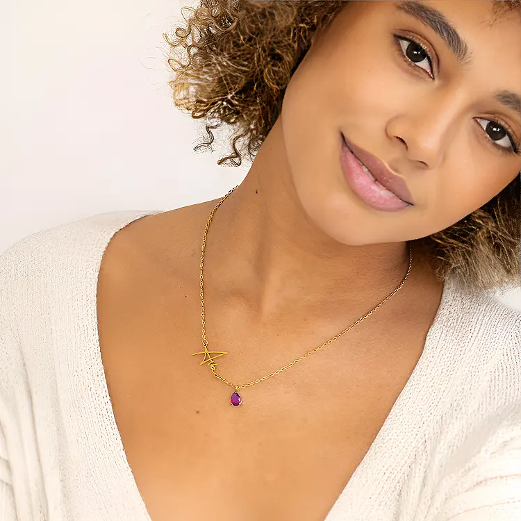 Personalized Name & Birthstone Necklace 6