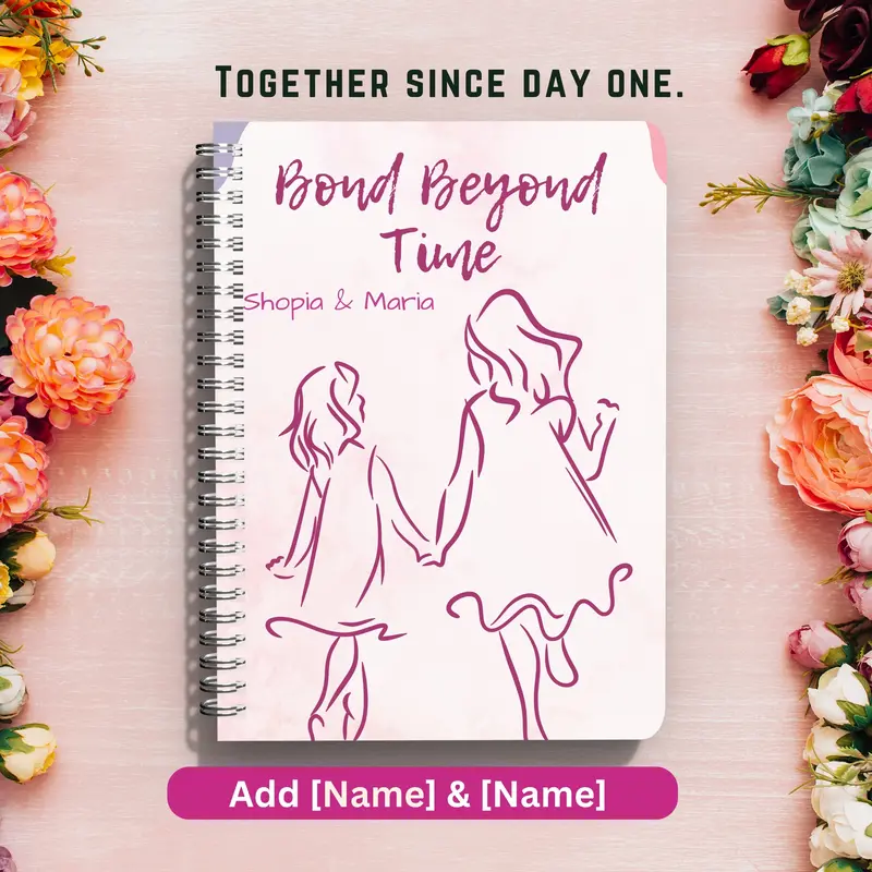 Personalized Spiral Notebook, Custom Name Journal, Floral Diary, Gratitude Journal, Personalized Gift For Sister Friend Or Coworker 2